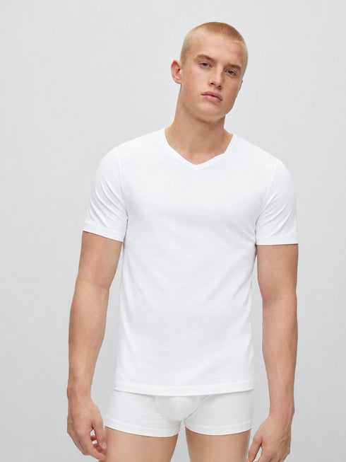 BOSS MEN’S CLASSIC V-NECK T-SHIRT – WHITE