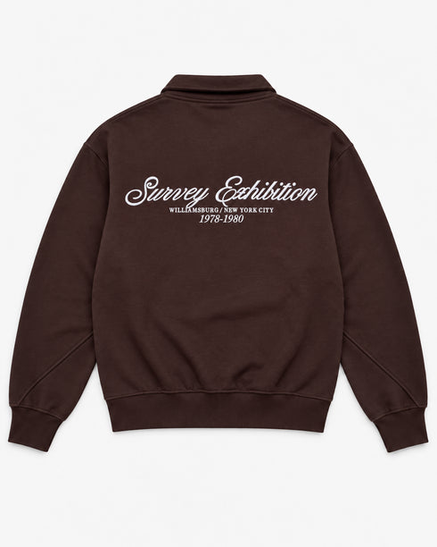 PULL&BEAR SURVEY OVERSIZED HALF ZIP SWEATSHIRT