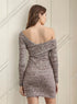 FOREVER 21 MARLED OFF-THE SHOULDER MINI SWEATER DRESS