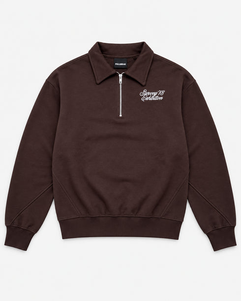 PULL&BEAR SURVEY OVERSIZED HALF ZIP SWEATSHIRT