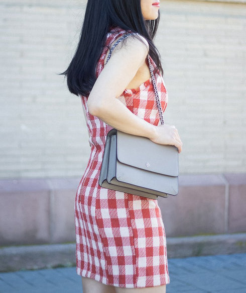 FOREVER 21 PLAID DOUBLE-BREASTED MINI DRESS