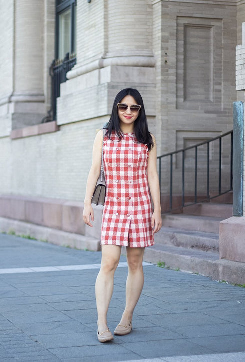FOREVER 21 PLAID DOUBLE-BREASTED MINI DRESS