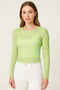 FOREVER 21 CHECKERED MESH LONG SLEEVE TOP