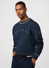 HACKETT SIGNATURE CURVE LOGO SWEATSHIRT - NAVY