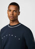 HACKETT SIGNATURE CURVE LOGO SWEATSHIRT - NAVY