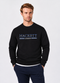 HACKETT LONDON CREWNECK SWEATSHIRT WITH SIGNATURE LOGO - BLACK