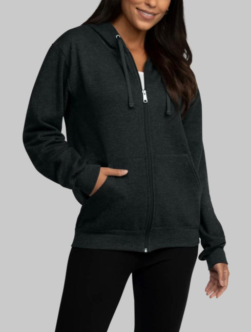 FRUIT OF THE LOOM EVERSOFT FLEECE FULL ZIP HOODIE SWEATSHIRT