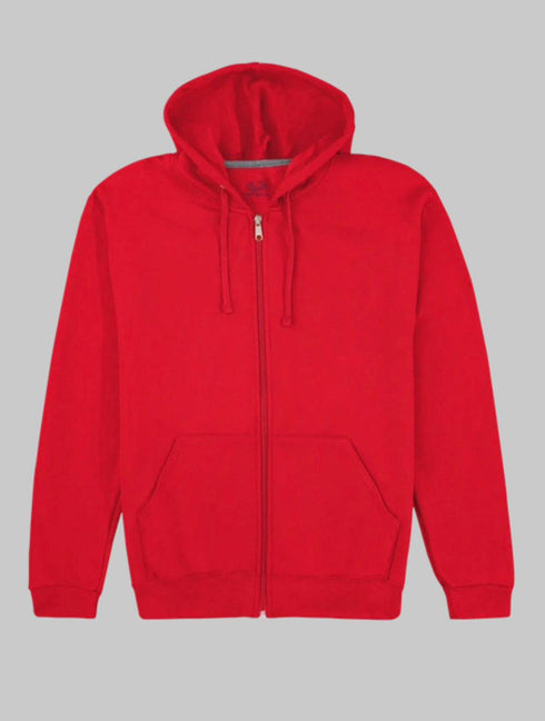 FRUIT OF THE LOOM EVERSOFT FLEECE FULL ZIP HOODIE SWEATSHIRT