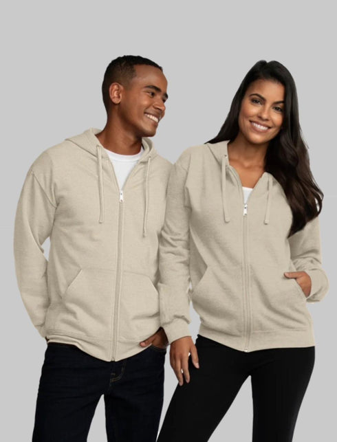 FRUIT OF THE LOOM EVERSOFT FLEECE FULL ZIP HOODIE SWEATSHIRT