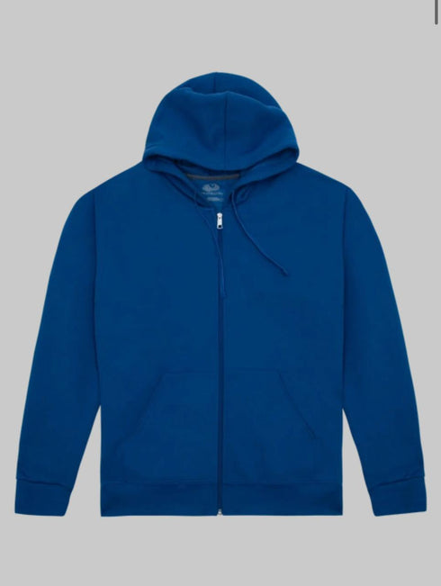 FRUIT OF THE LOOM EVERSOFT FLEECE FULL ZIP HOODIE SWEATSHIRT