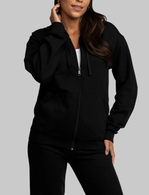 FRUIT OF THE LOOM EVERSOFT FLEECE FULL ZIP HOODIE SWEATSHIRT