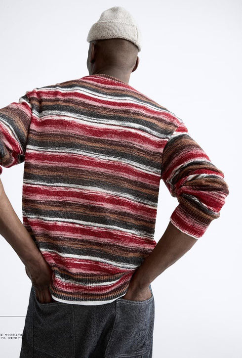 ZARA STRIPED JACQUARD SWEATER