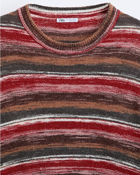 ZARA STRIPED JACQUARD SWEATER