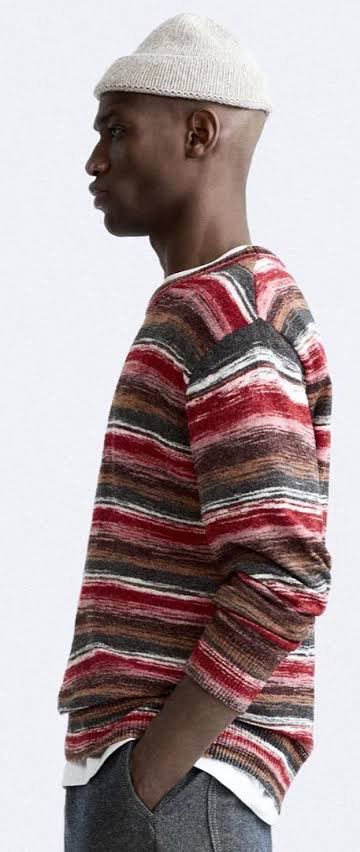 ZARA STRIPED JACQUARD SWEATER