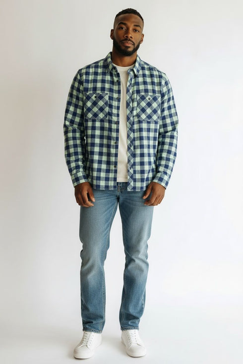 NEXT CHECK BRUSHED FLANNEL SHIRT