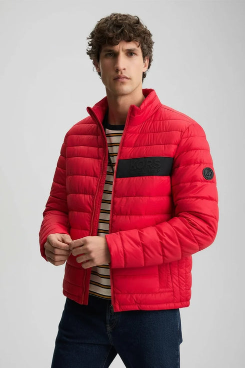 MICHAEL KORS DAROLAN LOGO TAPE PUFFER JACKET