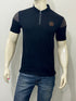 BALMAIN SLIM FIT ZIP FASTENING WITH LEATHER PATCH POLO SHIRT