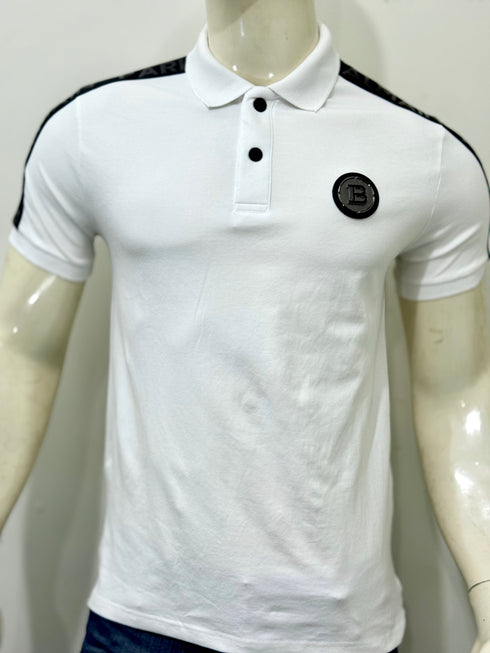 BALMAIN SLIM FIT LOGO PATCH POLO SHIRT