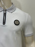 BALMAIN SLIM FIT STRIPED COLLAR ZIP FASTENING POLO