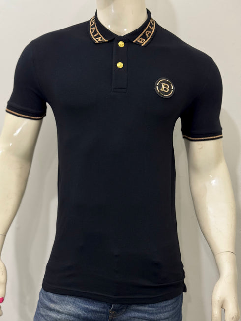 BALMAIN SLIM FIT LOGO PATCH POLO SHIRT