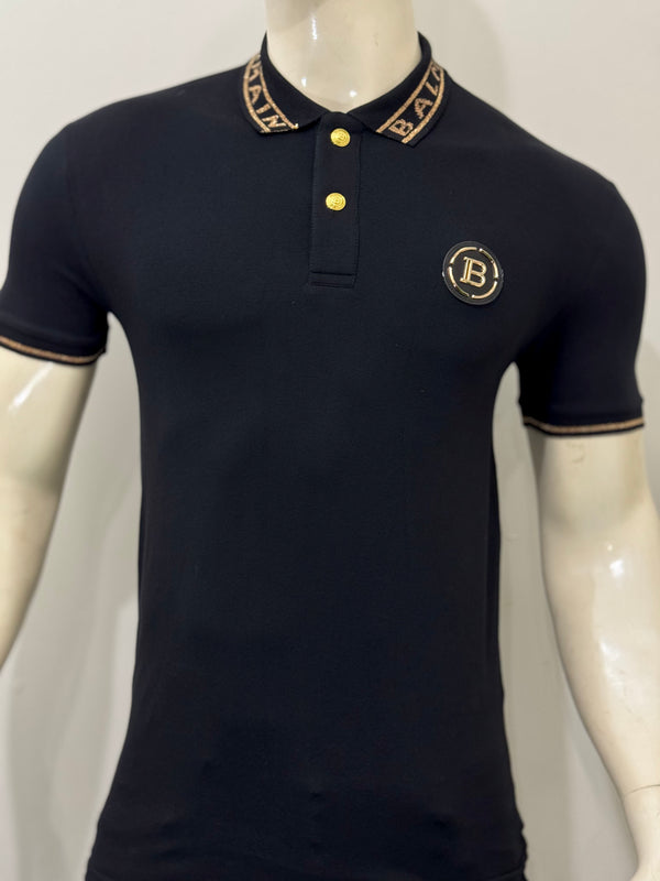 BALMAIN SLIM FIT LOGO PATCH POLO SHIRT