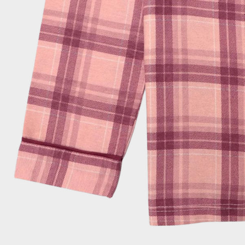 ZEEMAN FLANNEL NIGHTSUIT PAJAMAS - DARK PINK