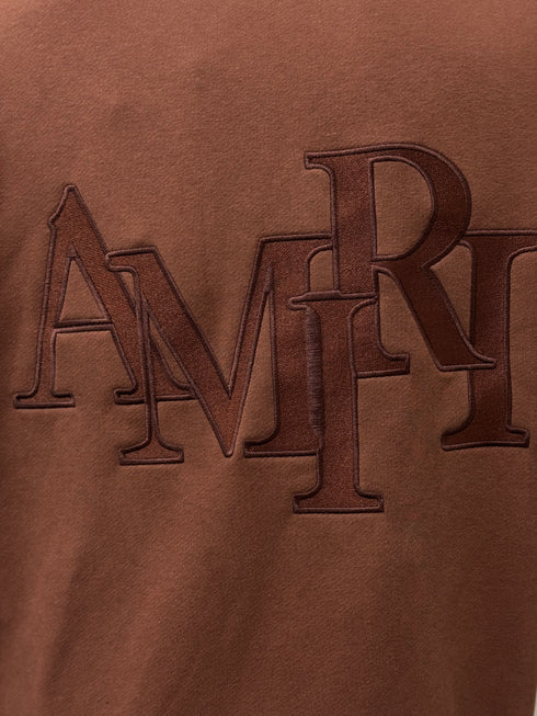 AMIRI STAGGERED HOODIE WITH EMBROIDERED LOGO