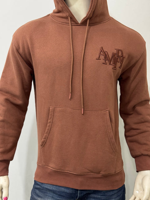 AMIRI STAGGERED HOODIE WITH EMBROIDERED LOGO