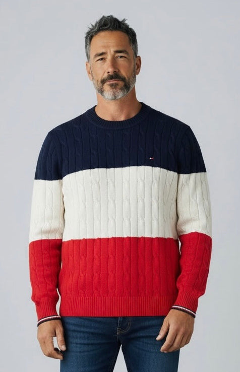 TOMMY HILFIGER CLASSIC CABLE KNIT RELAXED FIT SWEATER