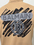 BALMAIN SLIM FIT LOGO PATCH POLO SHIRT - BEIGE