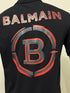 BALMAIN RUBBER LOGO POLO SHIRT – METALLIC B BUTTON EDITION - BLACK
