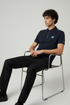BALMAIN POLO SHIRT WITH ZIP PLACKET - NAVY