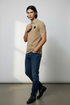 BALMAIN SIGNATURE LOGO POLO – METALLIC B BUTTON EDITION - BEIGE