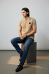 BALMAIN SIGNATURE LOGO POLO – METALLIC B BUTTON EDITION - BEIGE