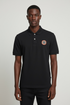 BALMAIN RUBBER LOGO POLO SHIRT – METALLIC B BUTTON EDITION - BLACK