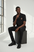 BALMAIN RUBBER LOGO POLO SHIRT – METALLIC B BUTTON EDITION - BLACK