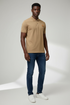 BALMAIN SLIM FIT LOGO PATCH POLO SHIRT - BEIGE