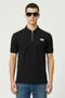 BALMAIN POLO SHIRT WITH ZIP PLACKET - BLACK