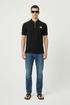 BALMAIN POLO SHIRT WITH ZIP PLACKET - BLACK