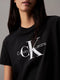CALVIN KLEIN JEANS MONOGRAM GLITER PRINTED T-SHIRT - BLACK