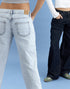 MOTEL LOW RISE PARALLEL JEANS IN 80s LIGHT BLUE WASH
