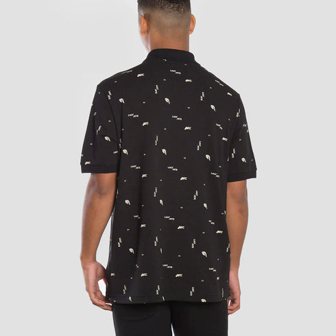 LACOSTE LIVE ALL-OVER MULTIPLE CROCODILE PRINTED POLO T-SHIRT