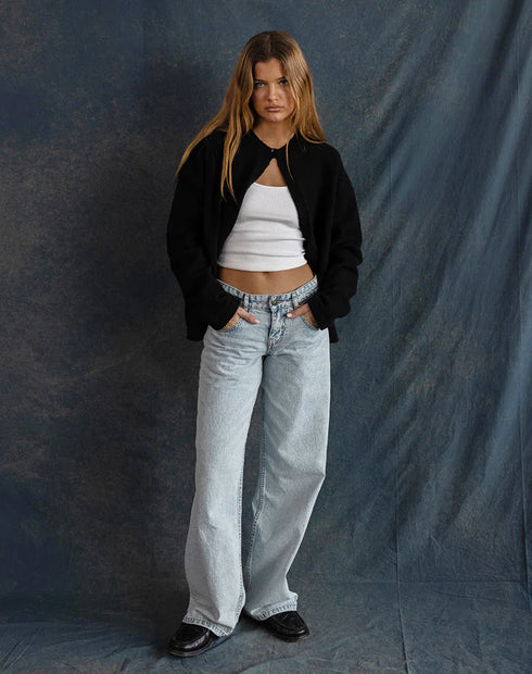 MOTEL LOW RISE PARALLEL JEANS IN 80s LIGHT BLUE WASH