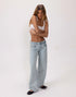 MOTEL LOW RISE PARALLEL JEANS IN 80s LIGHT BLUE WASH