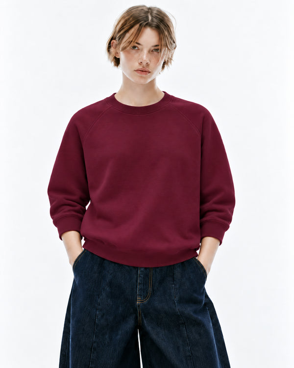SINSAY PLAIN BURGUNDY CREWNECK SWEATSHIRT