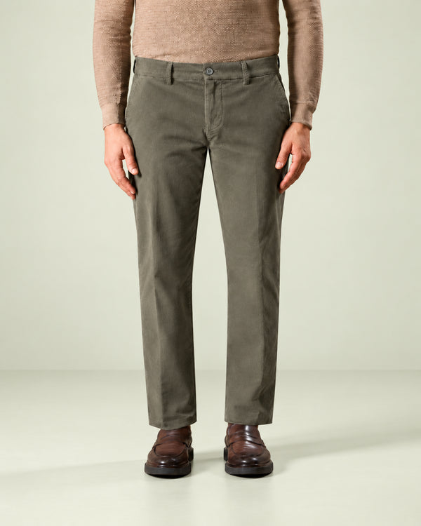 ANGELICO MEN'S CORDUROY CHINO – OLIVE GREEN