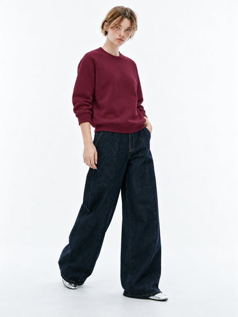SINSAY PLAIN BURGUNDY CREWNECK SWEATSHIRT