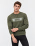 BOSS OLIVE GREEN LOGO LIGHTWEIGHT SWEATSHIRT
