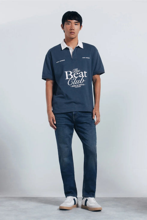 SPRINGFIELD MEN'S RUBBER PRINTED LOGO POLO T-SHIRT