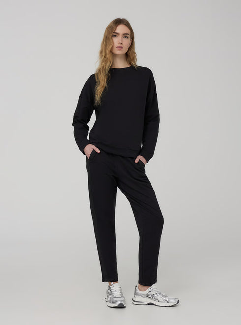 TERRANOVA SATIN-EFFECT TROUSERS WITH SIDE STRIPE